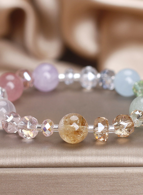 天然彩虹多宝能量水晶手链