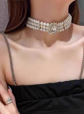 复古宴会锁骨链颈链赫本风