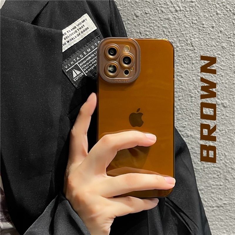 ins简约风15promax透绿iPhone14透棕13适用11手机壳12网红保护xs怎么样,好用不?