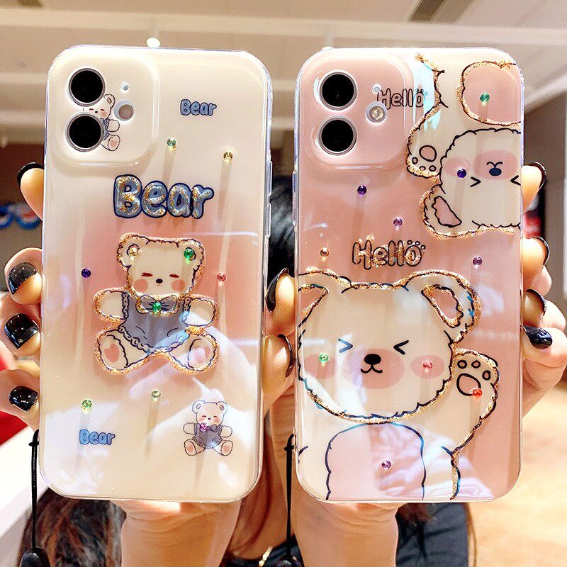 适用14promax苹果13手机壳iPhone12少女心滴胶粉可爱熊11情侣网红怎么样,好用不?