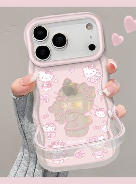 适用iPhone17ProMax抱熊猫咪保户包iphone16新款15支架14可爱13女