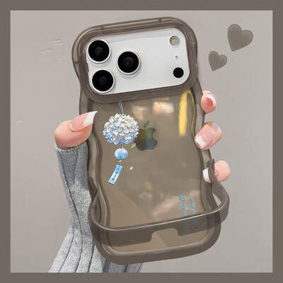 适用iPhone17ProMax绣球风铃保户包苹果16新款15透明14支架13国风