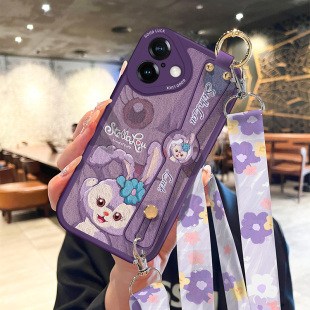 适用苹果17保户包iphone16斜挎可爱兔子15背带挂绳13软壳14好看女