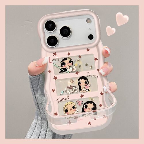 适用苹果17promax天使保户包iphone16新款15可爱卡通14支架13女12