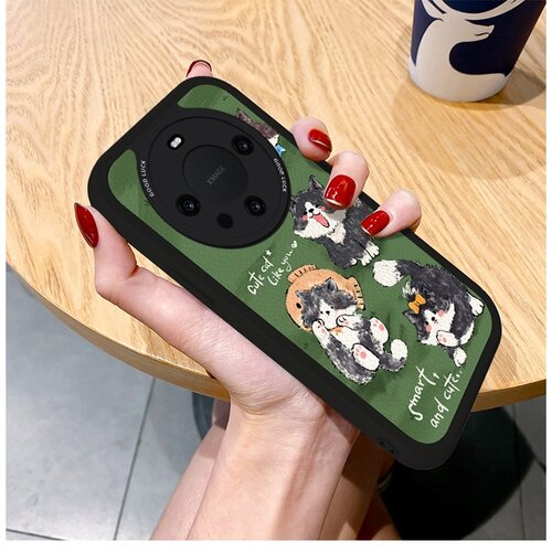 适用华为mate60pro+保户包p60pro可爱猫咪小狗50软款硅胶40保户用