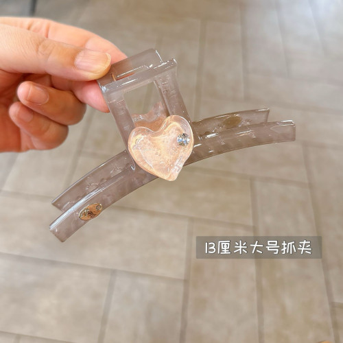 韩系时尚~果冻爱心大抓夹鲨鱼夹后脑勺多发量盘发发抓子发夹发饰