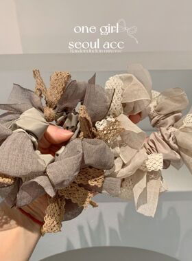 【海风信件】韩系蕾丝蝴蝶结大肠发圈高级感小众慵懒风发绳肠圈女