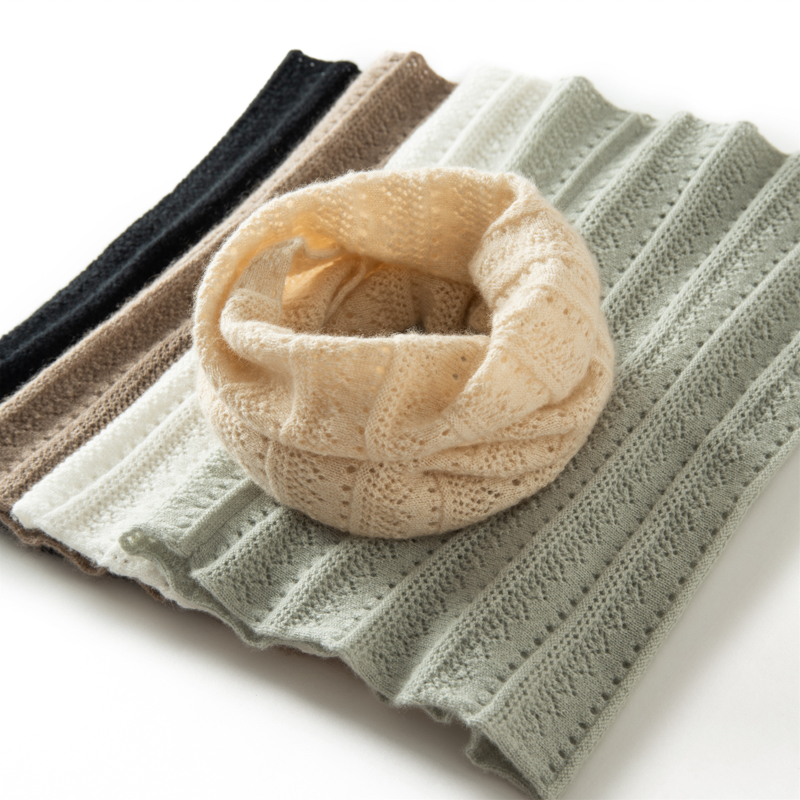 100%纯山羊绒针织脖套女冬季护颈椎百搭假领子保暖套头围脖男PS91