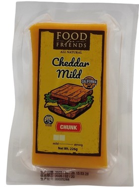 奶酪工坊橙色车达奶酪块226g 新加坡进口mild cheddar cheese车打