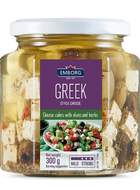 艾堡EMBORG希腊式油浸干酪橄榄草本white cheese cubes with oil