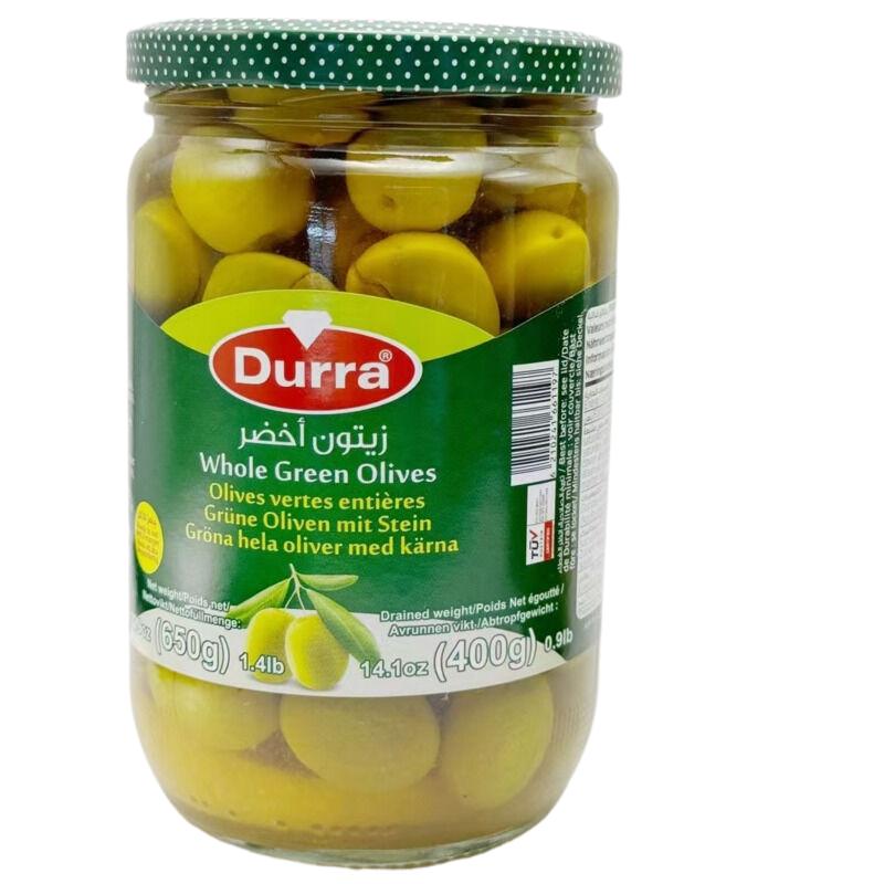 进口DURRA多朗即食带核绿橄榄
