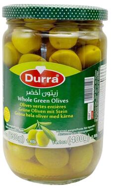 DURRA多朗带核绿橄榄650g 进口green olives即食泡菜罐头拌沙拉