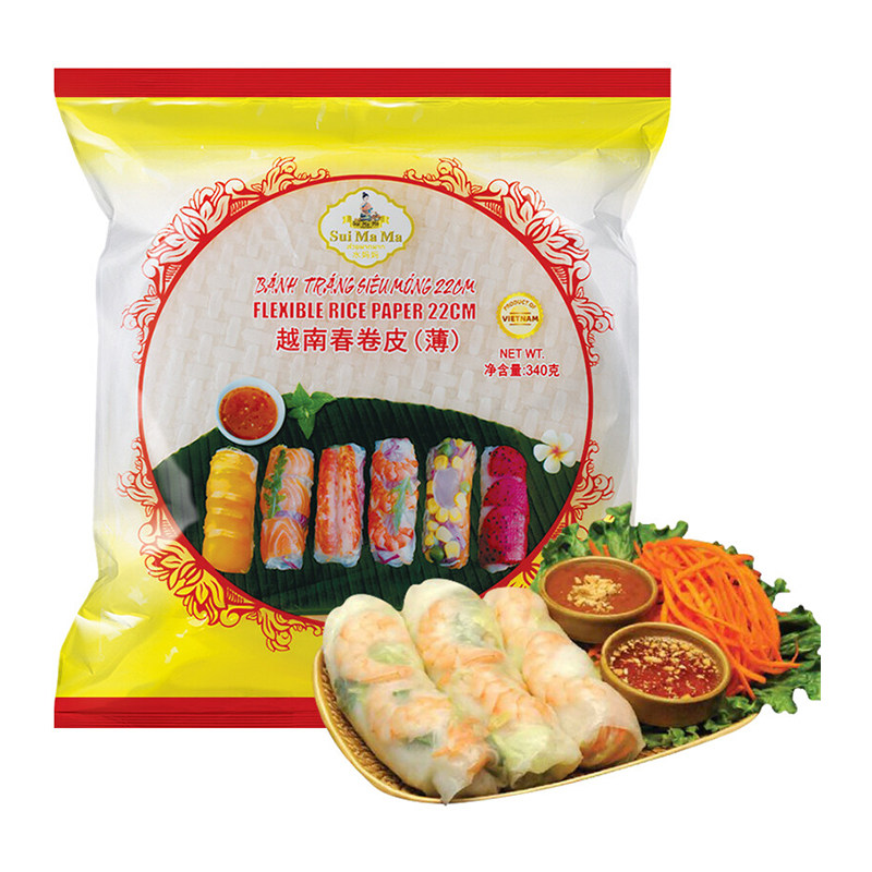 越南水妈妈春卷皮米纸寿司340g生食春卷簿饼皮超薄米皮低热量进口