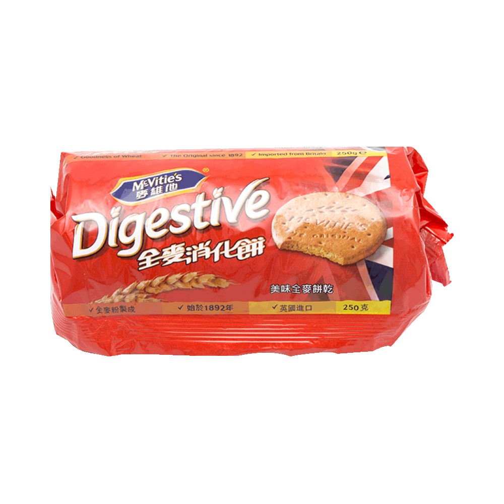 英国进口Mcvities/麦维他、原味全麦消化饼 digestive 250g