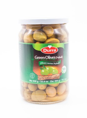 约旦进口多朗腌渍有核绿橄榄Durra green olives 650g