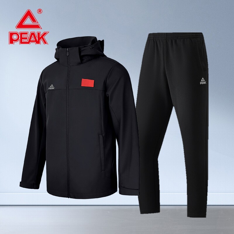 匹克运动夹克2025新款春秋款爱国款运动风衣套装梭织外套防风男士