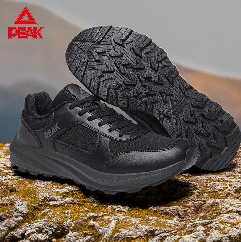 匹克冬季态极户外运动男士登山休闲防滑防泼水徒步耐磨全黑作训鞋