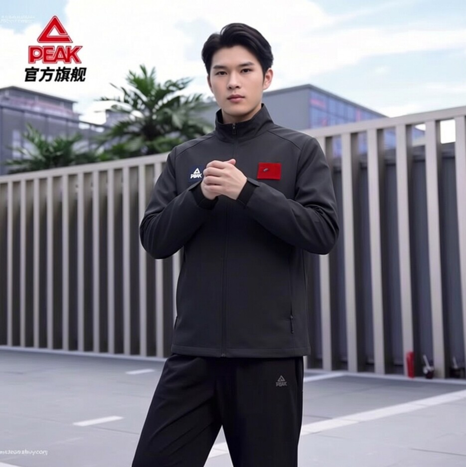 匹克团购款春秋季爱国运动风衣外套防风立领梭织外套软壳夹克上衣