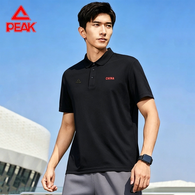 匹克 CHINA 国潮 POLO 衫男夏季薄款透气翻领短袖 T 恤