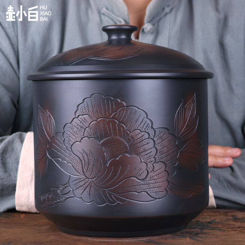 云南建水紫陶茶叶罐200克小饼