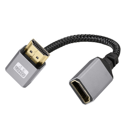 hdmi2.0公对母延长线90度直角上下左右弯头4K高清线电脑显示器
