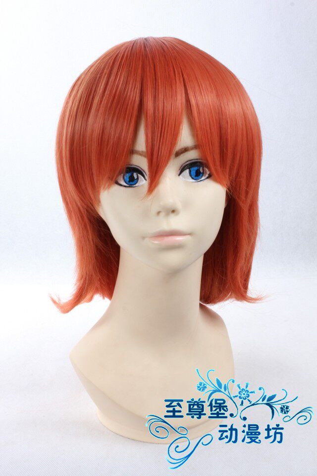 假发cosplay假毛海贼王 娜美 橘红色橘色桔色棕色 反翘40cm长短发