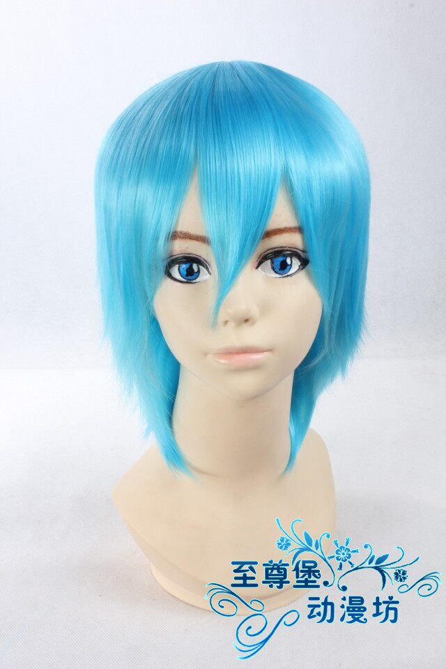 假发cosplay假毛 噬魂师 黑星 海蓝色蓝绿色万用反翘 短发 宝蓝色
