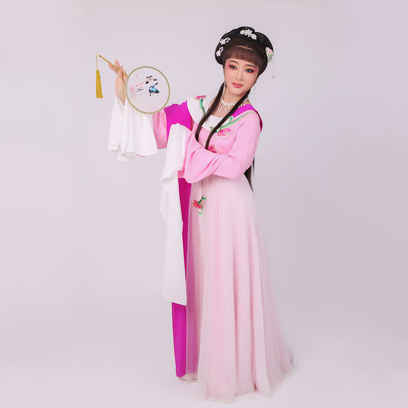 戏曲花旦服装定制真丝花旦越剧古装演出服改良汉服影视剧cosplay