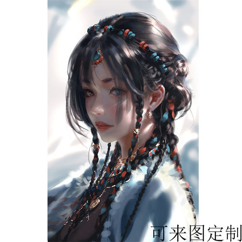 动漫海报非鬼刀wlop风格美少女墙贴画纸男生二次元周边卧室超大幅