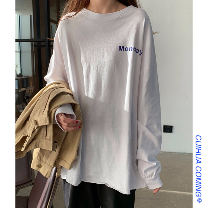 网红女秋装ins超火开叉韩版t恤满25.00元可用0.2元优惠券