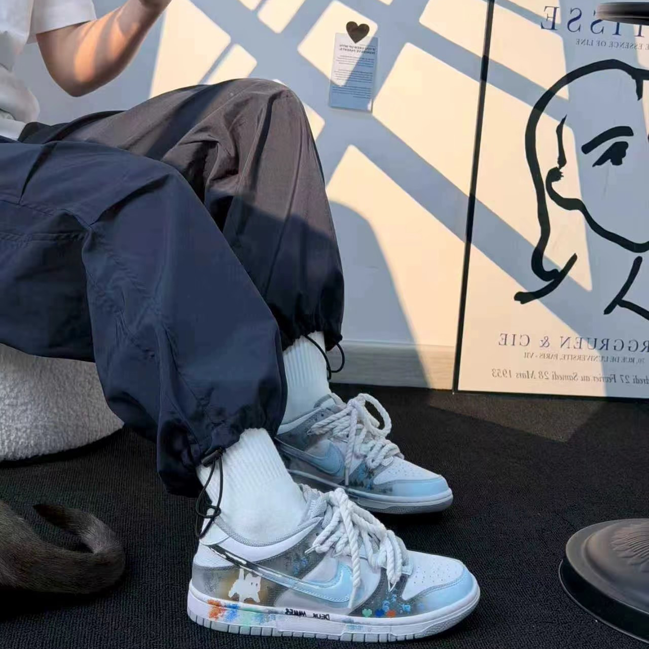 迷途定制球鞋 Nike Dunk 怪奇小猫 涂鸦 街头 低帮 板鞋 男女同款