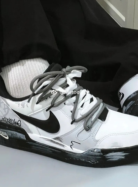 正品定制球鞋 Nike Full Force 男女款街头涂鸦潮流低帮复古板鞋