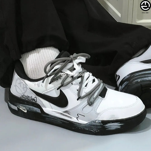正品定制球鞋 Nike Full Force 男女款街头涂鸦潮流低帮复古板鞋