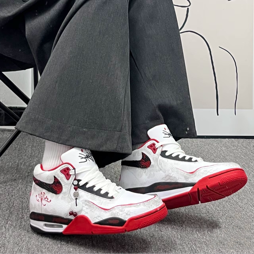 迷途定制球鞋 Nike Flight Legacy 万花弄 白蟒赤炼 中帮 篮球鞋