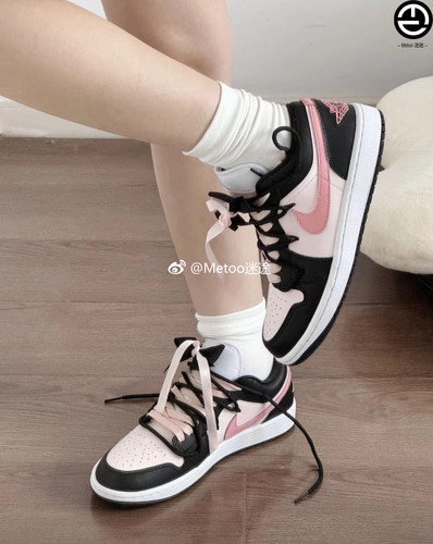 球鞋定制 Air Jordan 1 Low 东京树莓复古小众潮流黑粉低帮篮球鞋