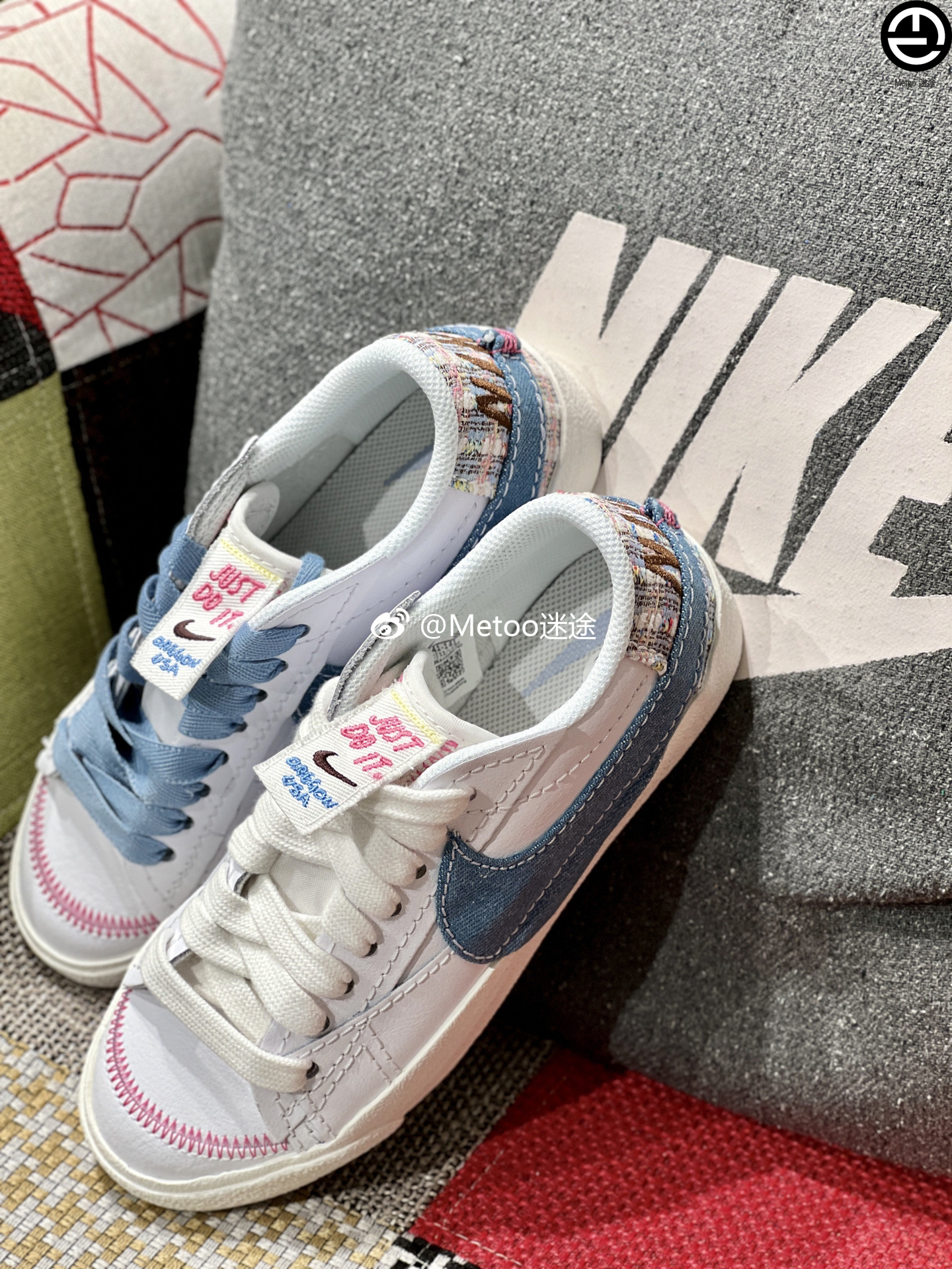 专柜正品 Nike Blazer 女子新款白粉丹宁牛仔小香风板鞋 FJ7741 运动鞋new 板鞋 原图主图