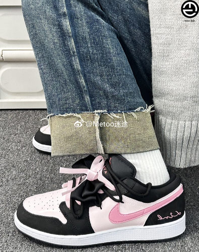 球鞋定制 Air Jordan 1 Low 芝芝莓莓蝴蝶结百搭潮低帮复古篮球鞋