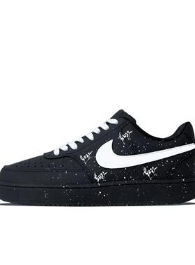 【定制球鞋】Nike Court Vision Low 云逸春野板鞋 男女同款 黑色