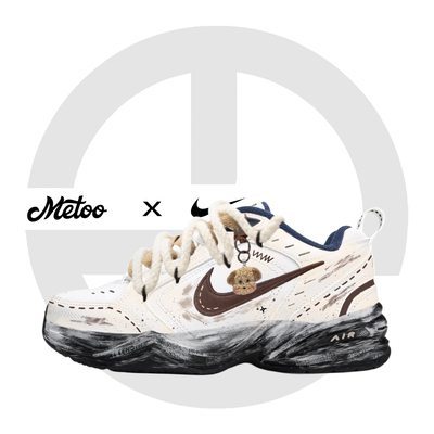 迷途定制球鞋 Nike Monarch 4 美拉德棕色小狗涂鸦厚底情侣老爹鞋