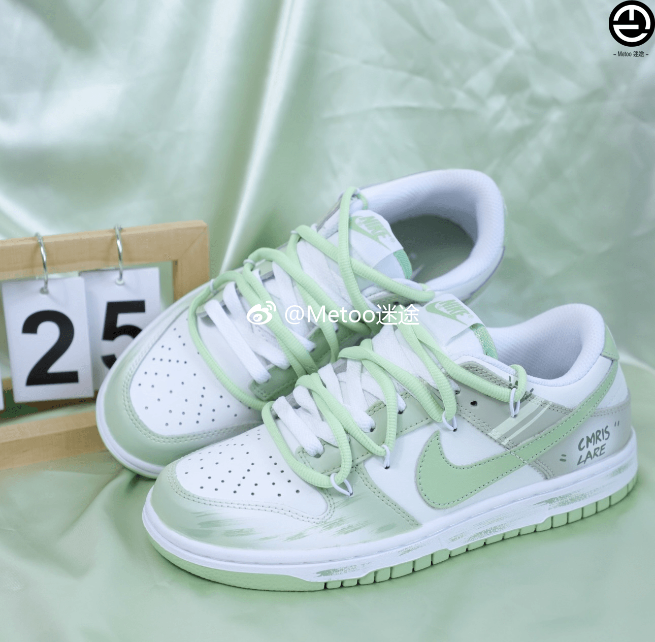 正品定制球鞋 Nike Dunk Low 海盐薄荷清新解构字母涂鸦复古板鞋