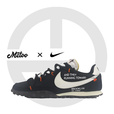 迷途定制球鞋 Nike Waffle Racer OW解构风美式复古风华夫休闲鞋