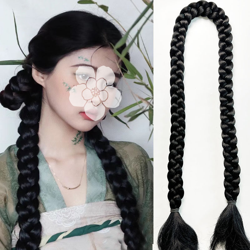 古装假发汉服造型麻花辫子装秀禾cos演出影楼拍摄假发辫子女马尾