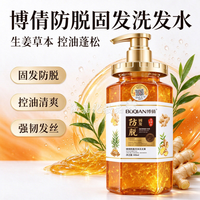 博倩姜汁防脱控油洗发水正品鲜榨姜汁老姜控油去屑清爽固发洗发露