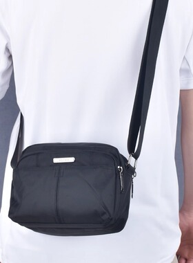 男士小包通勤单肩包迷你小挎包手机休闲背包牛津布多隔层小斜挎包