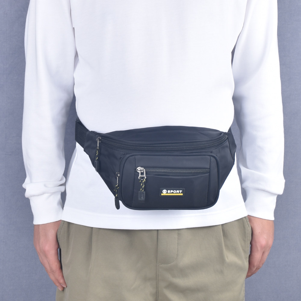 男士腰包多口袋百搭牛津布斜跨小胸包轻便户外运动小包休闲手机包