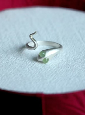 蛇年戒指和田玉碧玉独家款