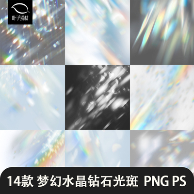 梦幻水晶光斑光影光晕背景效果PS后期图片合成叠加光效设计素材