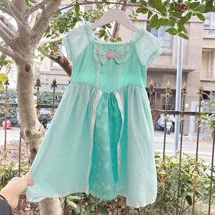 贝哆哈女童连衣裙夏季儿童网纱仙气美人鱼舞会长裙公主裙微瑕疵