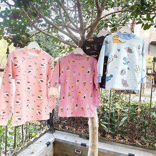 贝哆哈儿童加厚加绒保暖衣男童女童秋衣打底衫中大童冬半高领内衣