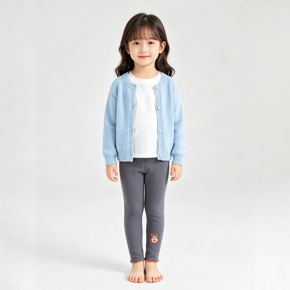 贝哆哈儿童冬打底裤加绒加厚保暖棉裤长裤女童一体绒弹力外穿裤子